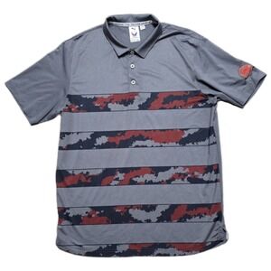 Puma Golf Polo Shirt Volition America Freedom USA Gray Red Camo Men's M